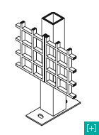 промышленный забор - вид сборки для ячейки 50 x 50 h 15