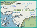 Карта места в Гвенеи-Бисау, где были установлены стеклопластиковые решетки и поручни