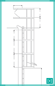вертикальная стеклопластиковая лестница типа T